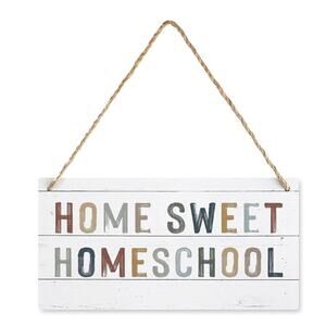 Farmhouse Wood Sign Home‎ Sweet Homeschool Sign Educational Hanging Decor 12X6